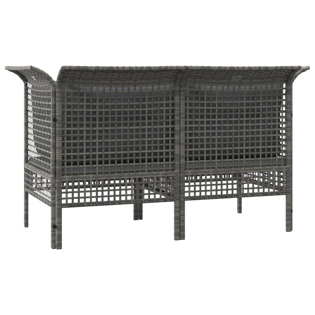 Divani Angolari da Giardino con Cuscini 2pz Polyrattan Grigio 319660