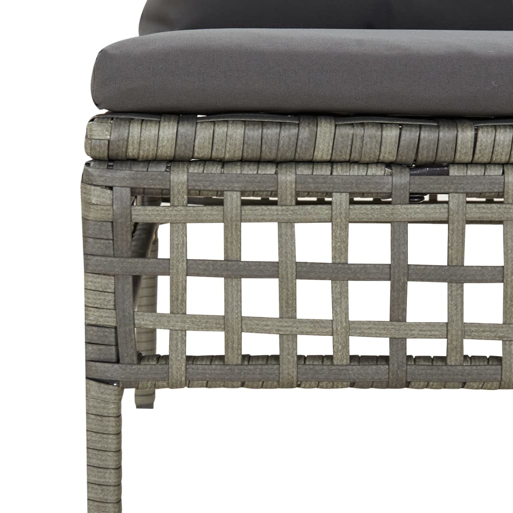 Divani Angolari da Giardino con Cuscini 2pz Polyrattan Grigio 319660