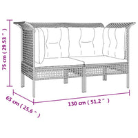 Divani Angolari da Giardino con Cuscini 2pz Polyrattan Grigio 319660