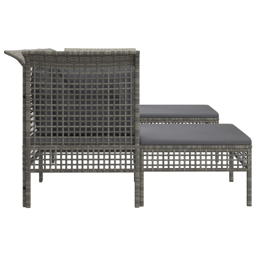 Set Divani da Giardino 5 pz con Cuscini in Polyrattan Grigio 319664