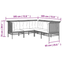 Set Divani da Giardino 5 pz con Cuscini in Polyrattan Grigio 319666