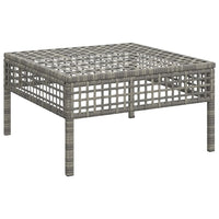 Poggiapiedi da Giardino con Cuscino in Polyrattan Grigio 319669