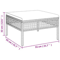 Poggiapiedi da Giardino con Cuscino in Polyrattan Grigio 319669