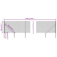 Recinzione Metallica con Picchetti Ancoraggio Verde 1x25 m 154105