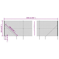 Recinzione Metallica con Picchetti Ancoraggio Verde 1,6x25 m 154108