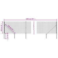 Recinzione Metallica con Picchetti Ancoraggio Verde 1x10 m 154113