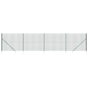 Recinzione Metallica con Picchetti Ancoraggio Verde 1,4x10 m 154115