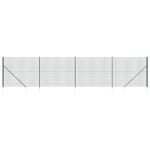 Recinzione Metallica con Picchetti Ancoraggio Verde 2,2x10 m 154119