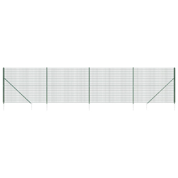 Recinzione Metallica con Picchetti Ancoraggio Verde 2,2x10 m 154119