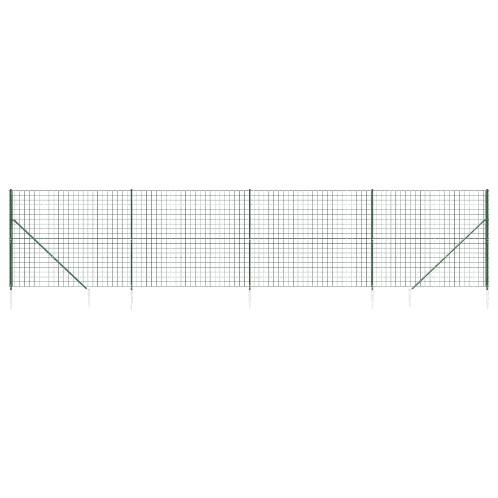 Recinzione Metallica con Picchetti Ancoraggio Verde 2x10 m 154134