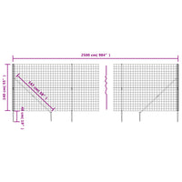 Recinzione Metallica con Picchetti Ancoraggio Verde 1,4x25 m 154139