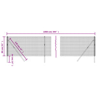 Recinzione Metallica Antracite 0,8x10 m in Acciaio Zincato 154192