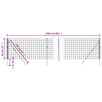 Recinzione Metallica Antracite 0,8x25 m in Acciaio Zincato 154232