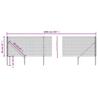 Recinzione Metallica con Picchetti Ancoraggio Antracite 0,8x10m 154240