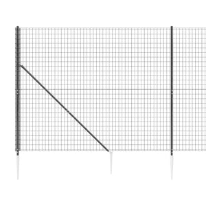 Recinzione Metallica con Picchetti Ancoraggio Antracite 1,8x10m 154245