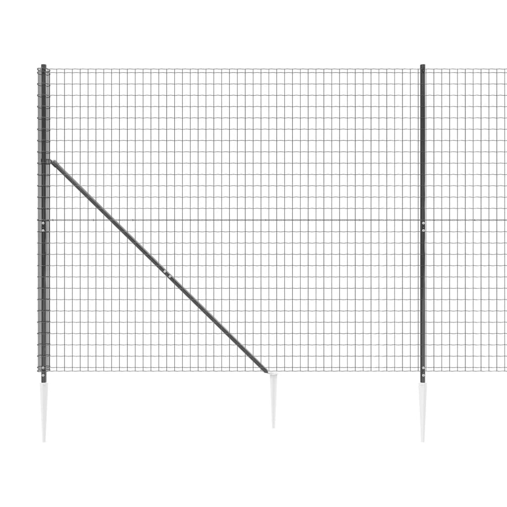 Recinzione Metallica con Picchetti Ancoraggio Antracite 2,2x10m 154247