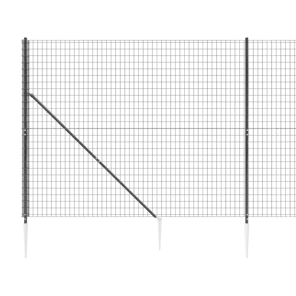 Recinzione Metallica con Picchetti Ancoraggio Antracite 1,8x25m 154253