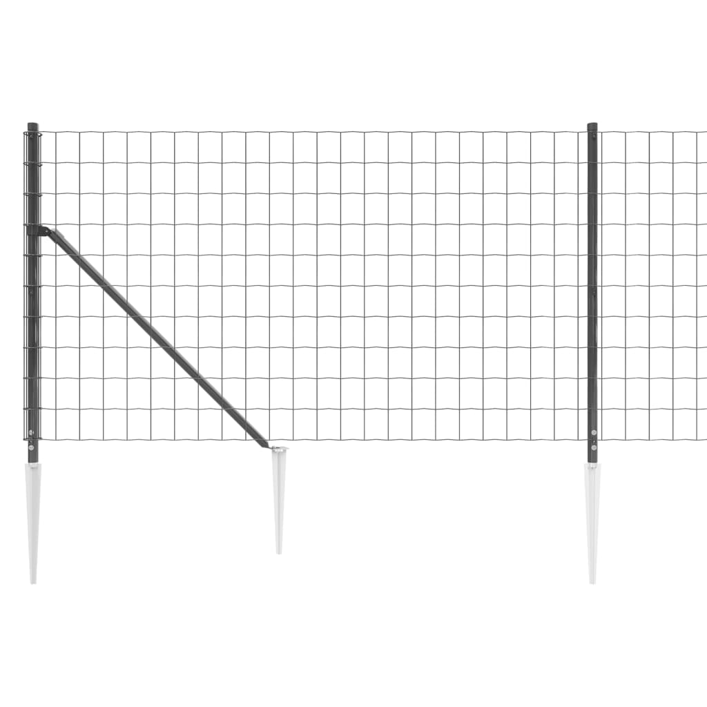 Recinzione Metallica con Picchetti Ancoraggio Antracite 1x10 m 154257