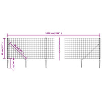 Recinzione Metallica con Picchetti Ancoraggio Antracite 0,8x10m 154272