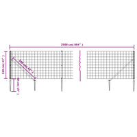 Recinzione Metallica con Picchetti Ancoraggio Antracite 1,1x25m 154282