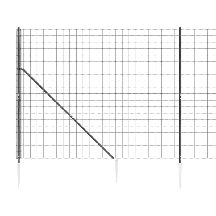 Recinzione Metallica con Picchetti Ancoraggio Antracite 2x25 m 154286