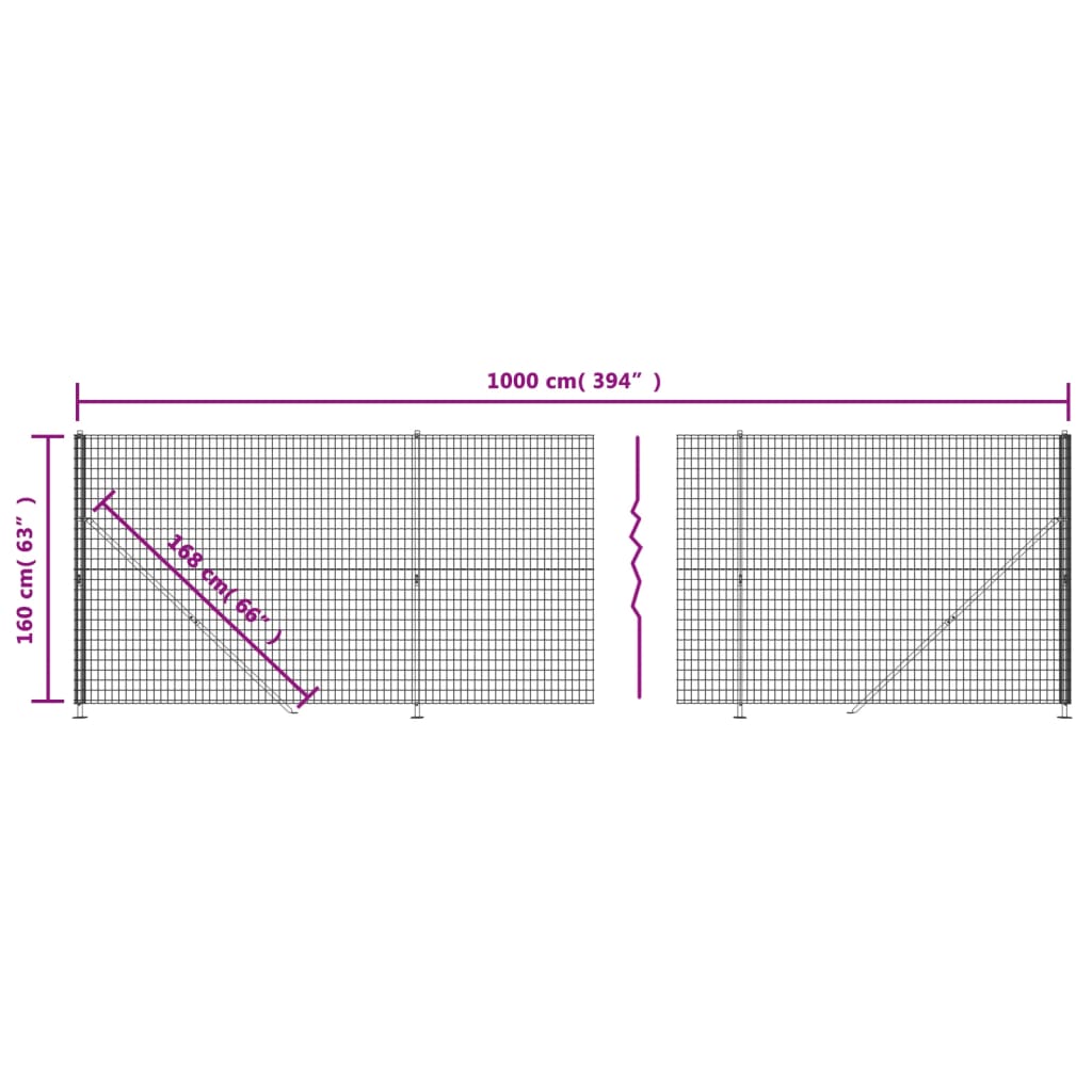 Recinzione Metallica con Flangia Antracite 1,6x10 m 154292