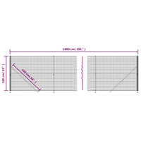 Recinzione Metallica con Flangia Antracite 1,6x10 m 154292