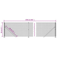 Recinzione Metallica con Flangia Antracite 0,8x25 m 154296