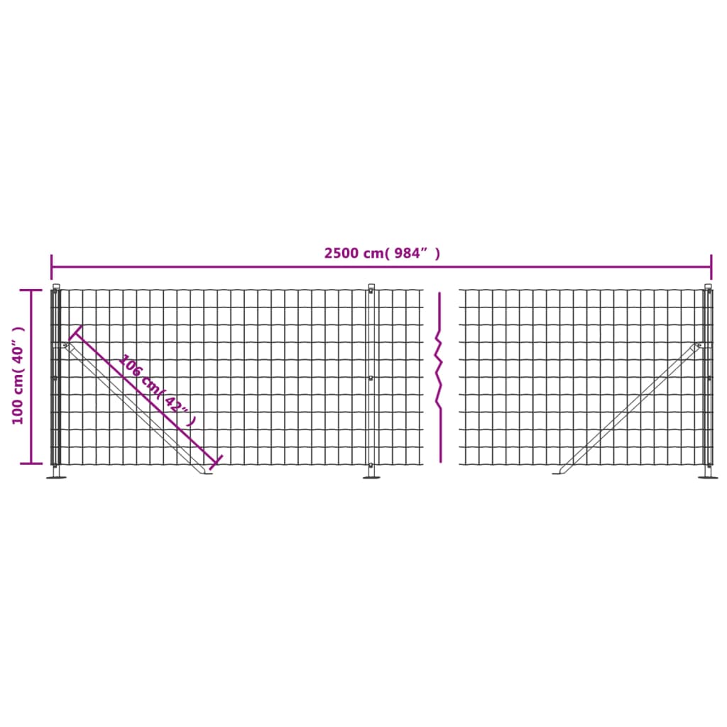 Recinzione Metallica con Flangia Antracite 1x25 m 154313