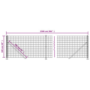 Recinzione Metallica con Flangia Antracite 1x25 m 154313