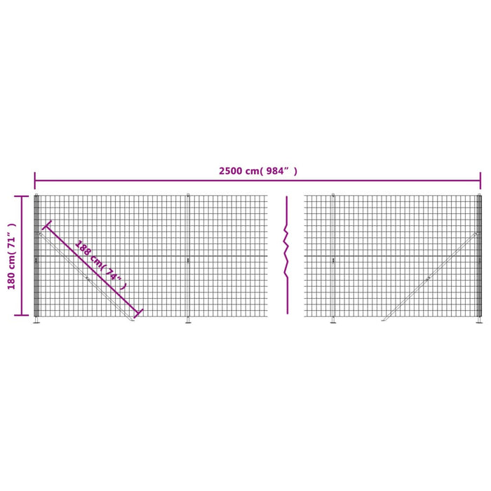 Recinzione Metallica con Flangia Antracite 1,8x25 m 154317