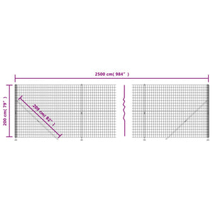 Recinzione Metallica con Flangia Antracite 2x25 m 154318