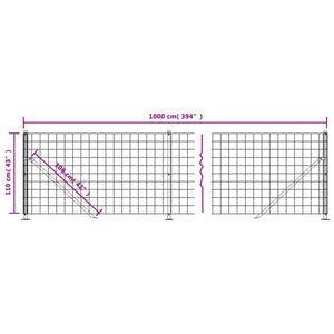 Recinzione Metallica con Flangia Antracite 1,1x10 m 154322