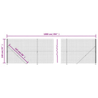 Recinzione Metallica con Flangia Antracite 1,4x10 m 154323