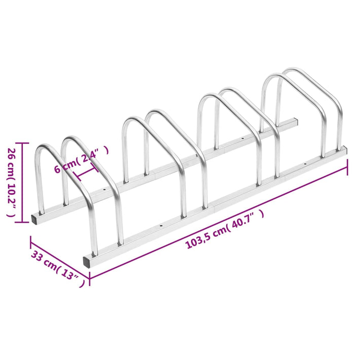 Portabici per 4 Biciclette Acciaio Zincato 154419