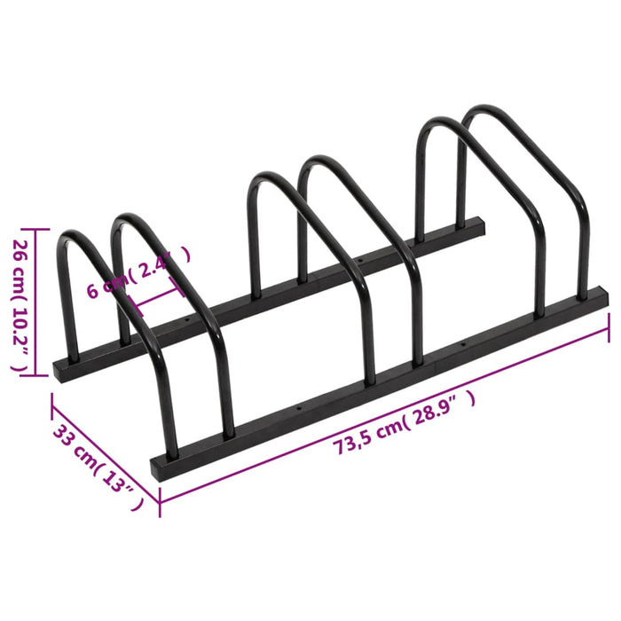 Portabici per 3 Biciclette Acciaio Nero 154423