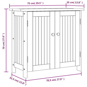 Mobile da Giardino75x35x70 cm in Legno Massello di Acacia 363452