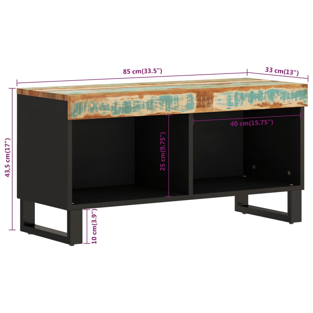 Mobile Porta TV 85x33x43,5 in Legno Massello di Recupero 352895