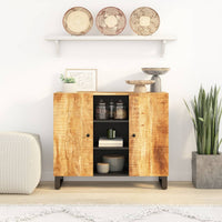 Credenza con 2 Ante 90x33x75 cm in Legno Massello di Mango 352925