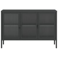 Credenza Nera 105x35x70 cm Vetro e Acciaio 353002