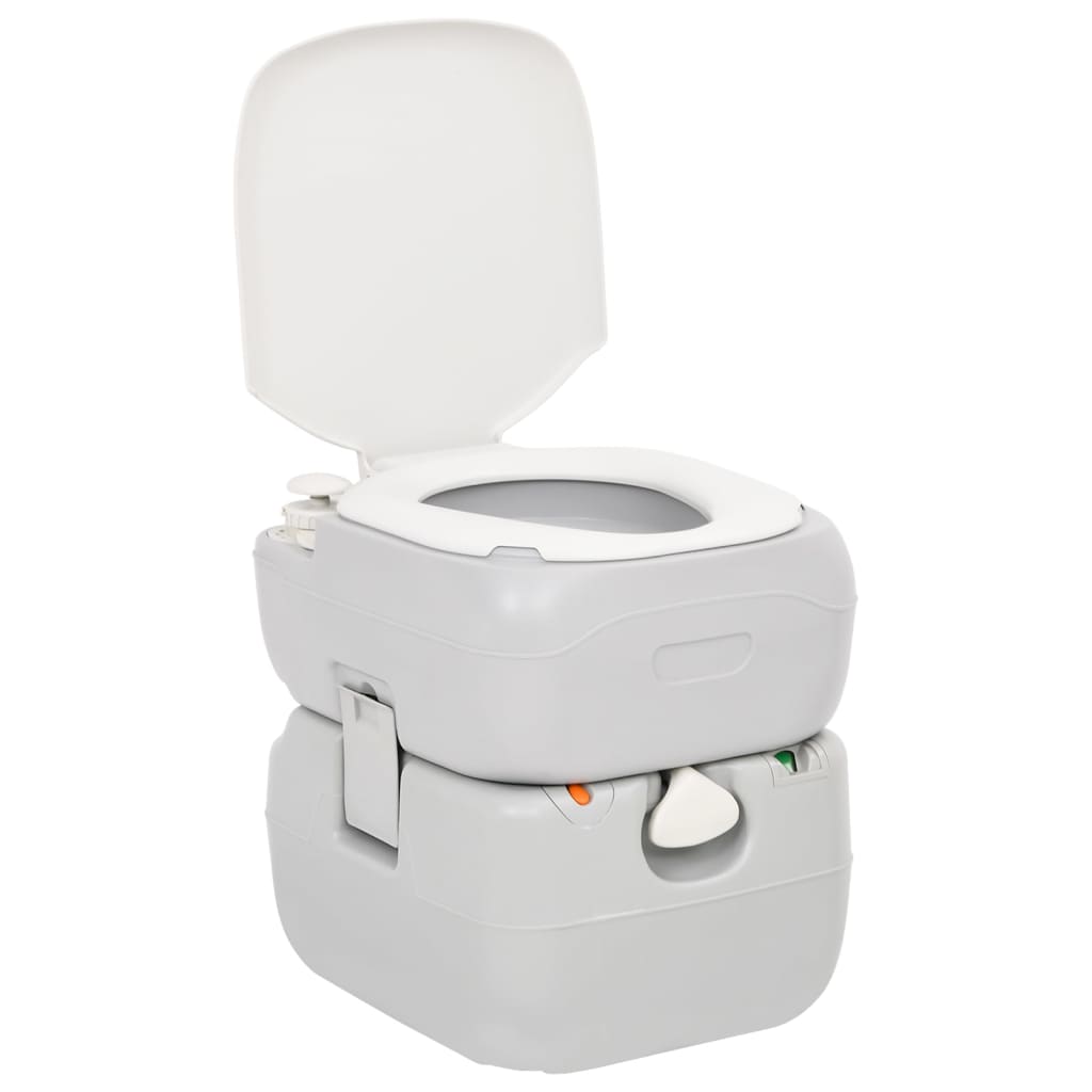 Toilette da Campeggio Portatile Grigia e Bianca 22+12 L in HDPE 154405