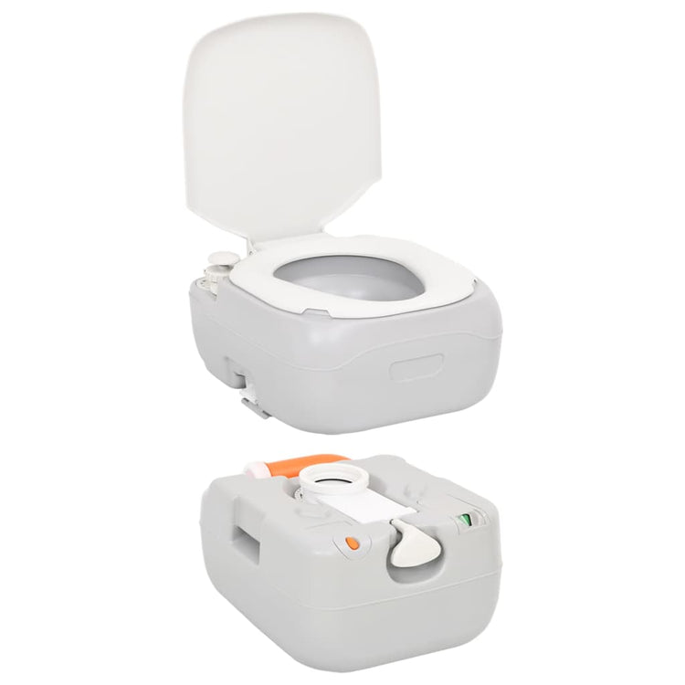 Toilette da Campeggio Portatile Grigia e Bianca 22+12 L in HDPE 154405