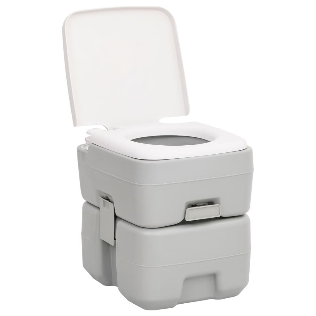 Toilette da Campeggio Portatile Grigia e Bianca 20+10 L in HDPE 154406