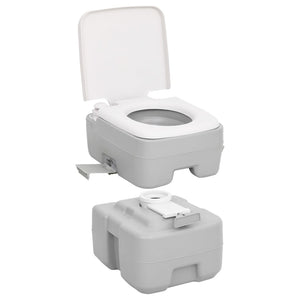 Toilette da Campeggio Portatile Grigia e Bianca 20+10 L in HDPE 154406