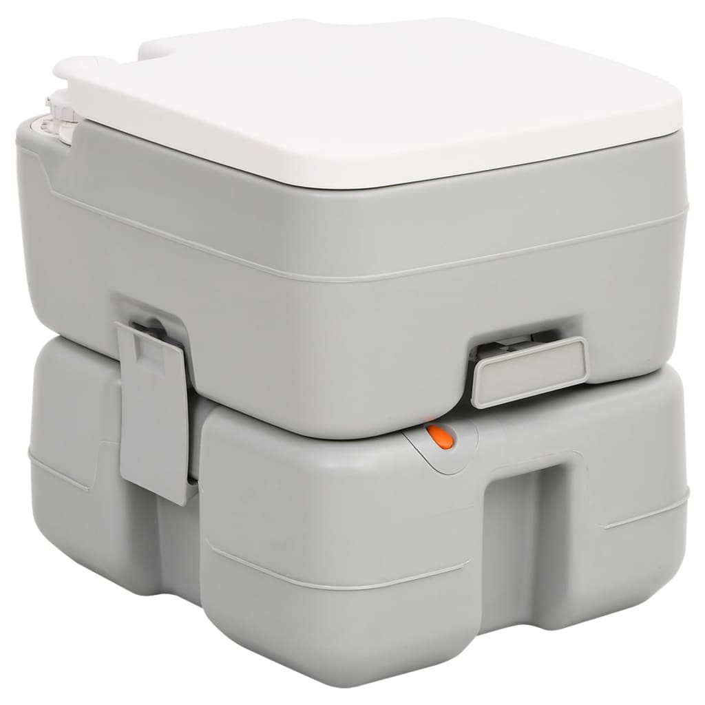 Toilette da Campeggio Portatile Grigia e Bianca 15+10 L in HDPE 154407