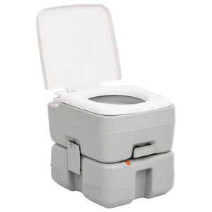 Toilette da Campeggio Portatile Grigia e Bianca 15+10 L in HDPE 154407