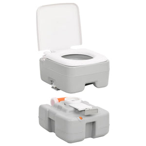 Toilette da Campeggio Portatile Grigia e Bianca 15+10 L in HDPE 154407