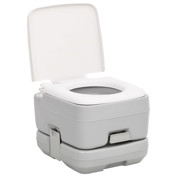 Toilette da Campeggio Portatile Grigia e Bianca 10+10 L in HDPE 154408