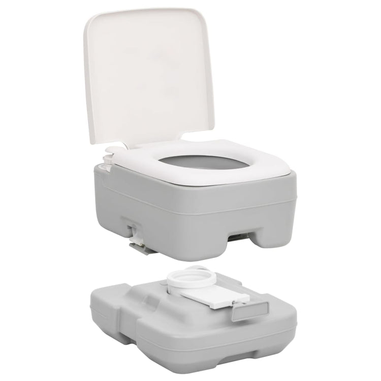 Toilette da Campeggio Portatile Grigia e Bianca 10+10 L in HDPE 154408