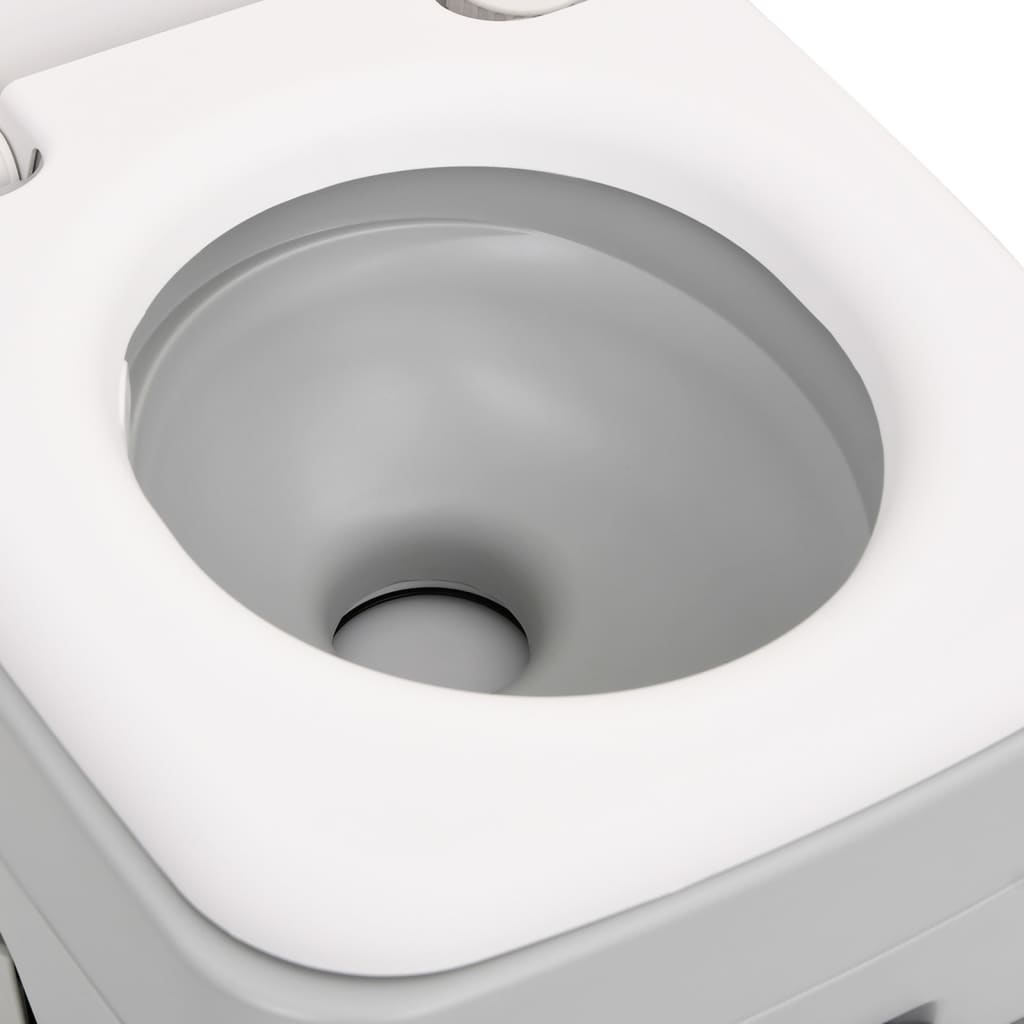 Toilette da Campeggio Portatile Grigia e Bianca 10+10 L in HDPE 154408